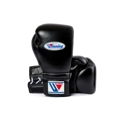 Winning Lace-Up Boxing Gloves Black