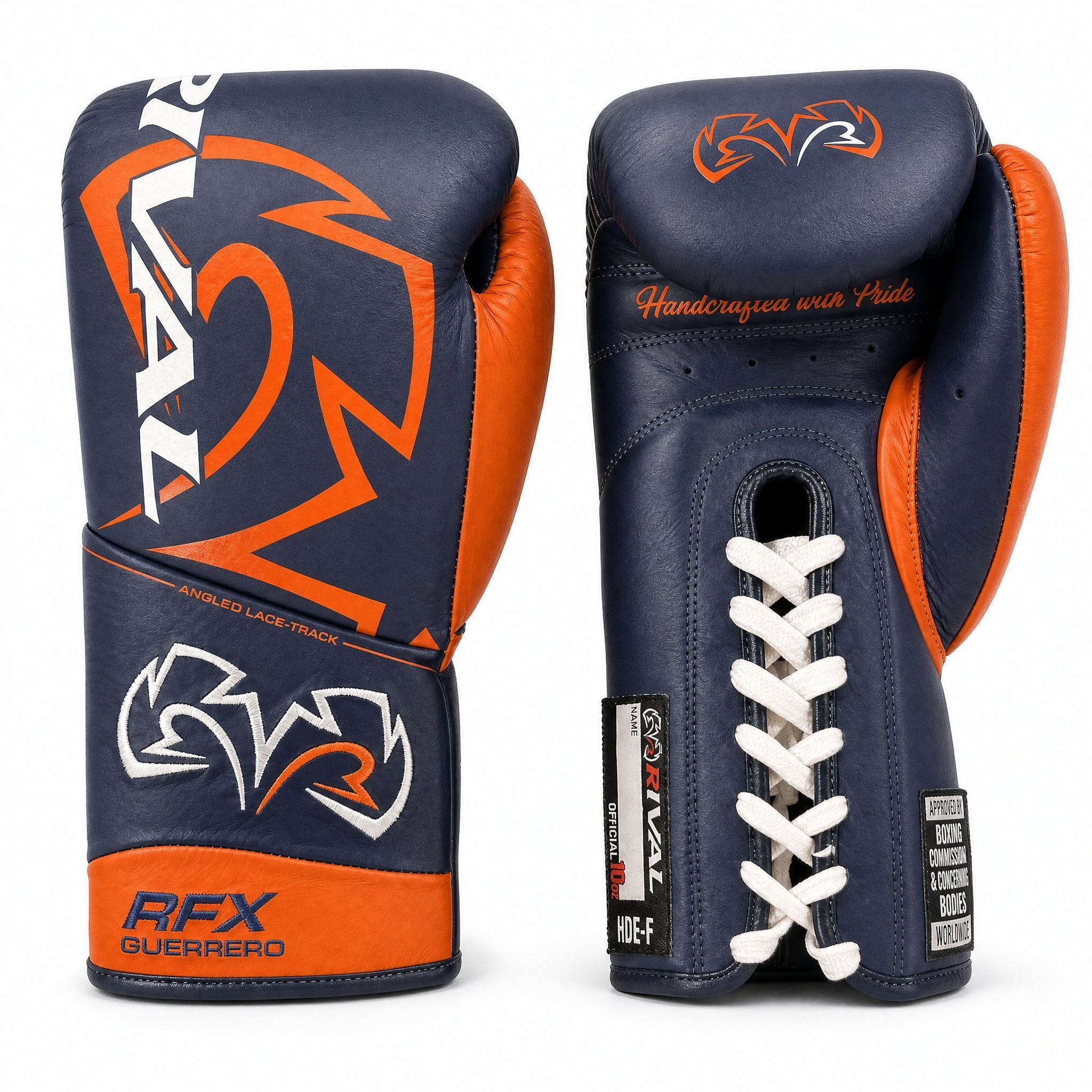 Rival RFX-Guerrero Pro Fight Gloves HDE-F – Navy & Orange Custom Colorway – 10oz