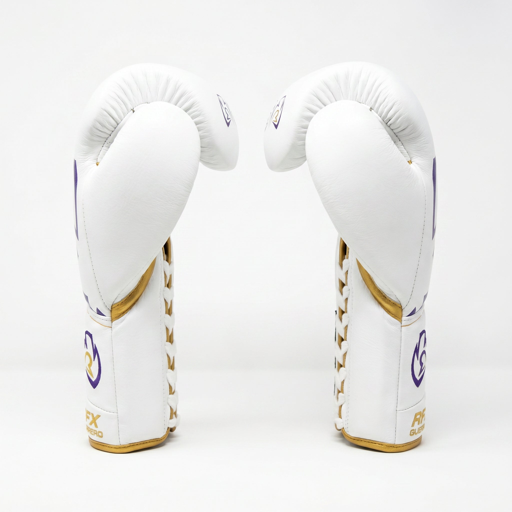Rival RFX-Guerrero Pro Fight Gloves HDE-F – White, Purple & Gold Custom Colorway – 10oz