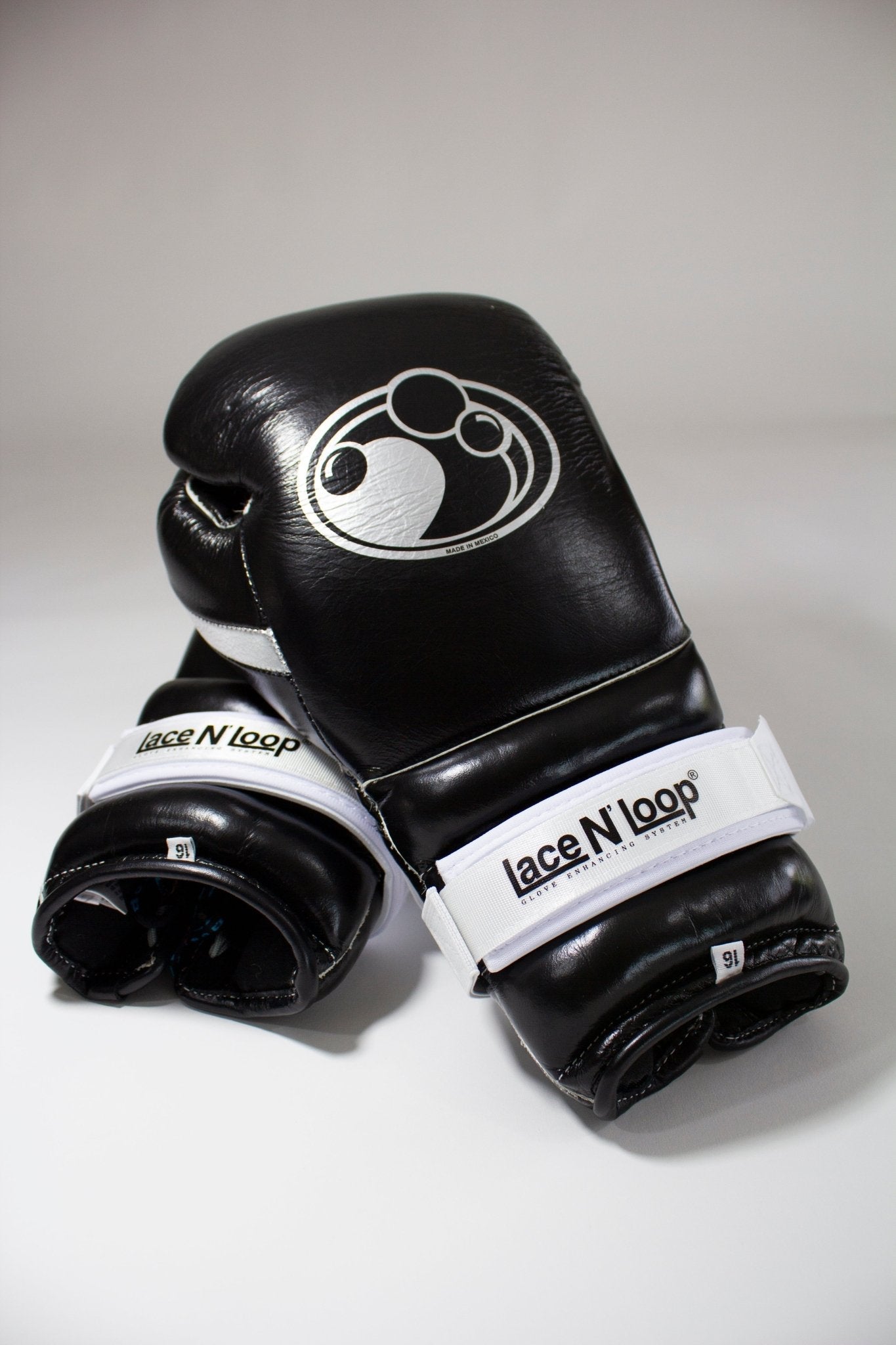 Super-White (black logo) Lace N Loop Straps (Pair)