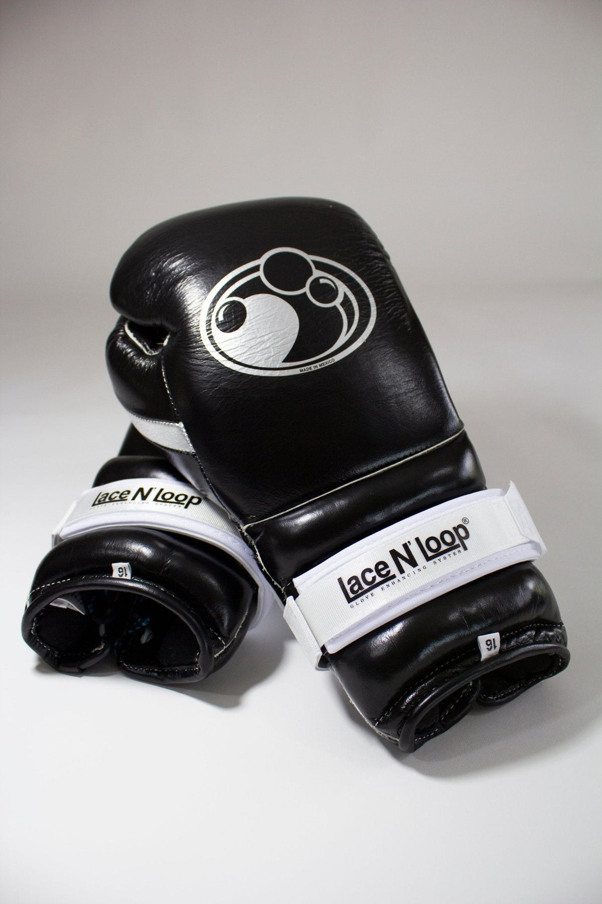 Super-White (black logo) Lace N Loop Straps (Pair)