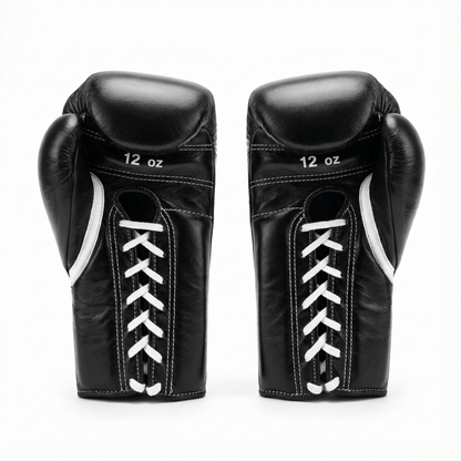 WINNING LACE-UP BOXING GLOVES - BLACK