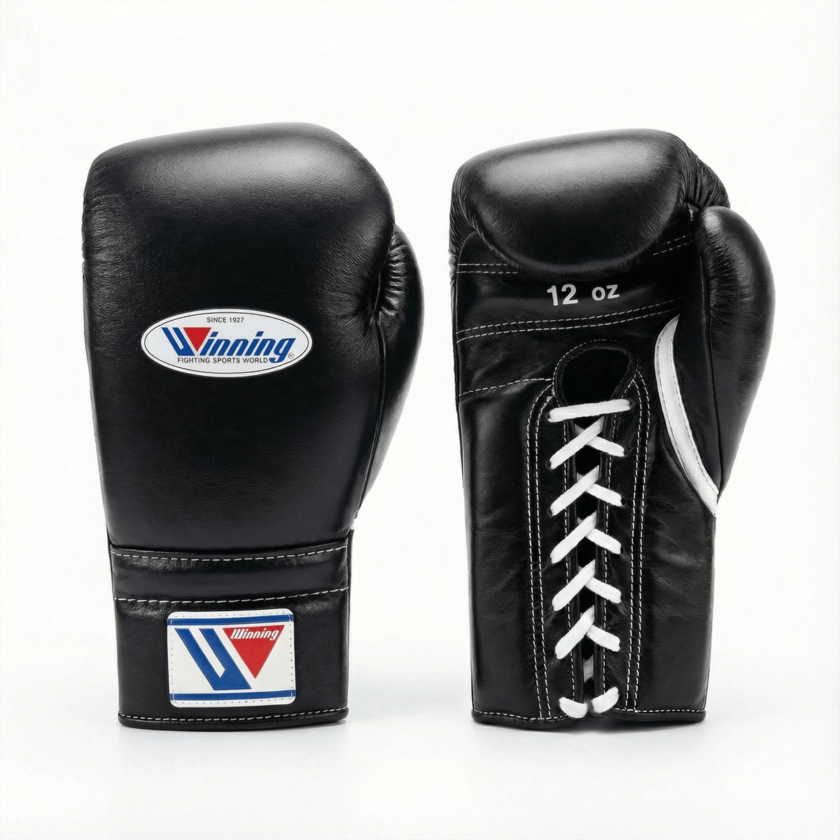 WINNING LACE-UP BOXING GLOVES - BLACK