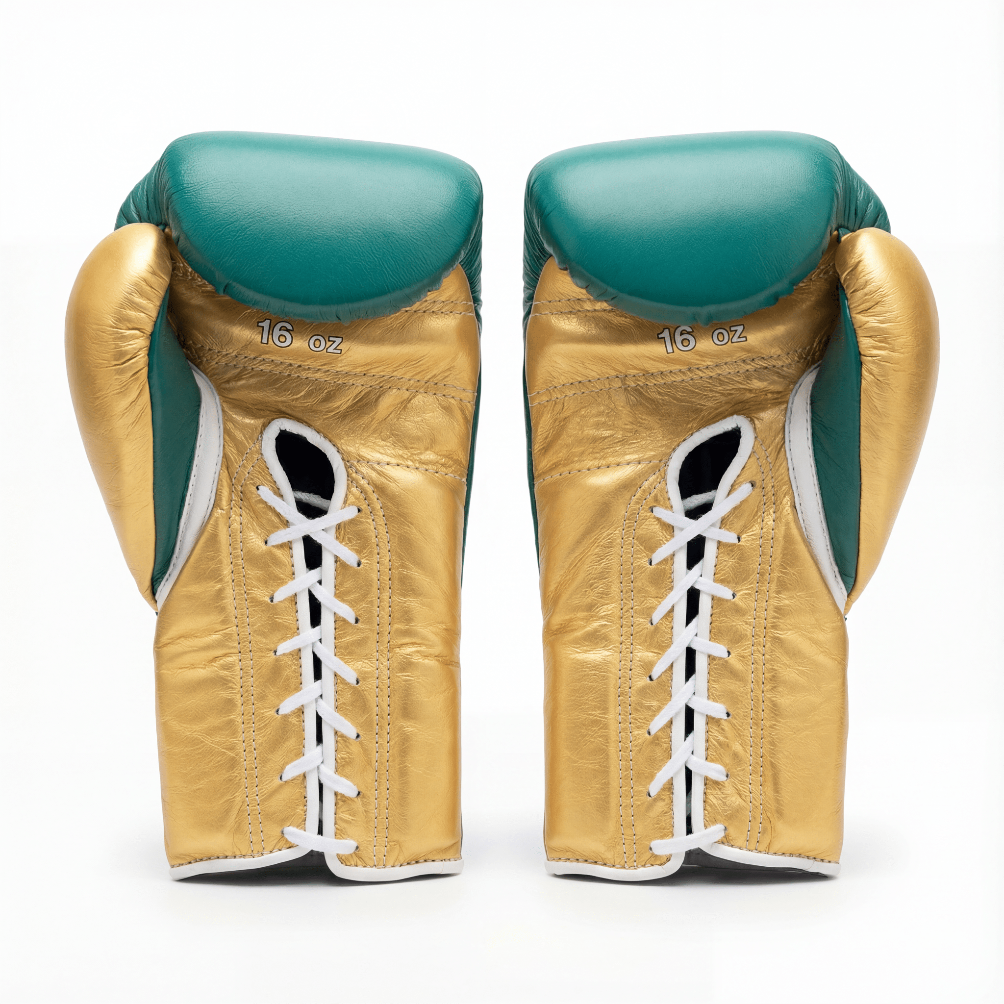 WINNING LACE-UP BOXING GLOVES - GREEN/GOLD