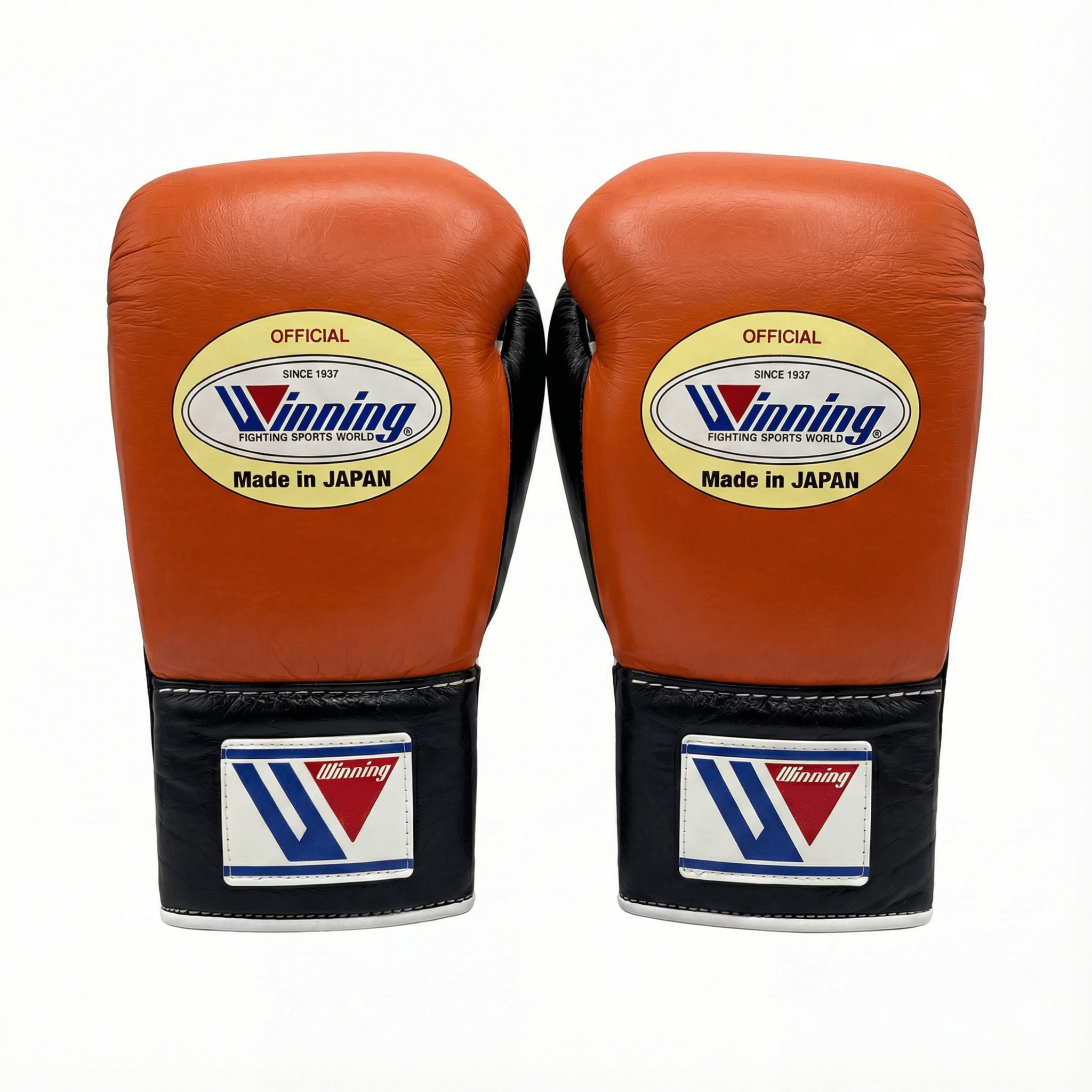 WINNING LACE-UP BOXING GLOVES - ORANGE / BLACK