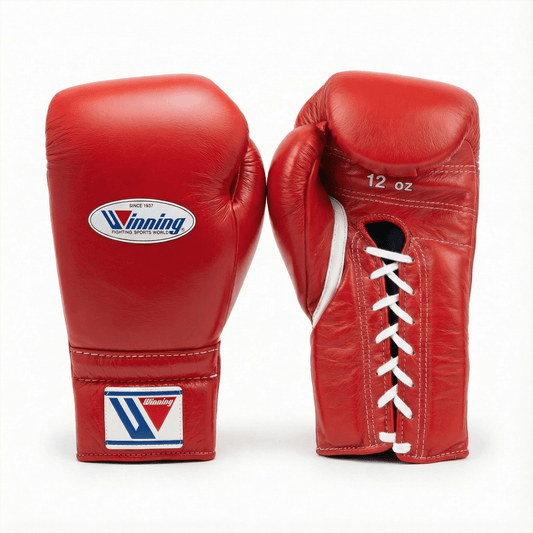 WINNING LACE-UP BOXING GLOVES - RED