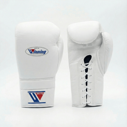 WINNING LACE-UP BOXING GLOVES - WHITE