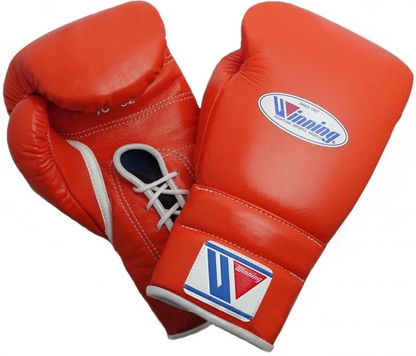 WINNING LACE-UP BOXING GLOVES - ORANGE 16OZ